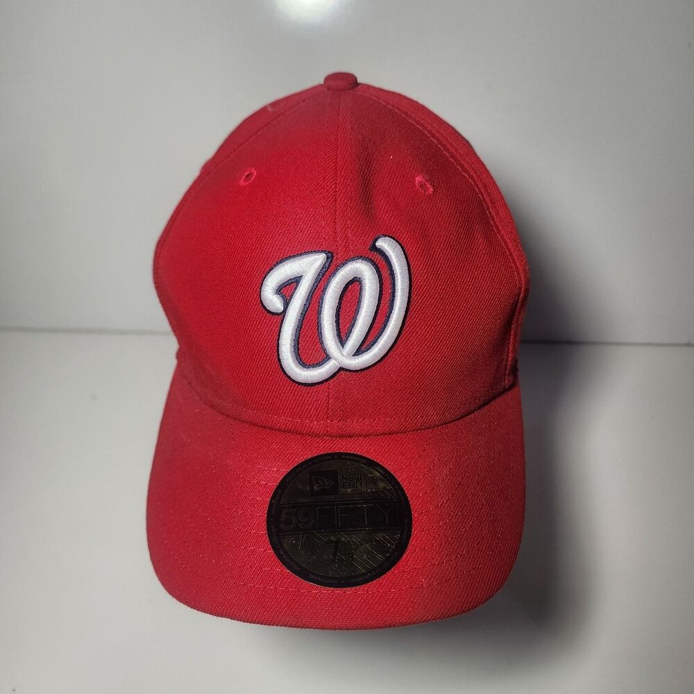 Washington Nationals New Era 59FIFTY Fitted Hat Cap Red MLB Baseball W Logo